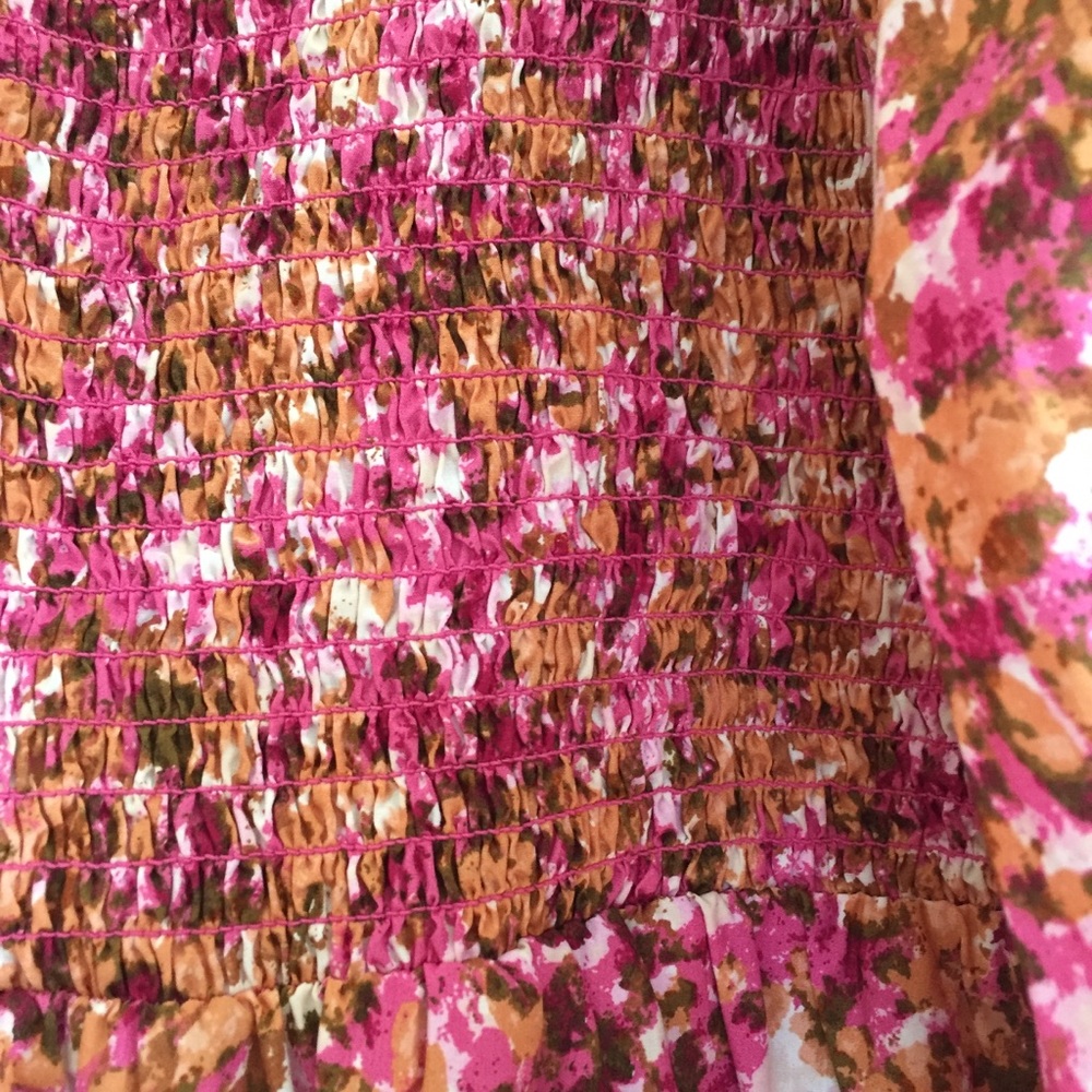J Crew Smocked Puff Sleeve Dress In Faded Floral Cottagecore Whimsical - Picture 10 of 14
